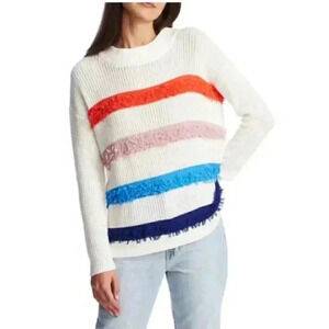 1.State Loop Stitch Multi Color Stripe Sweater